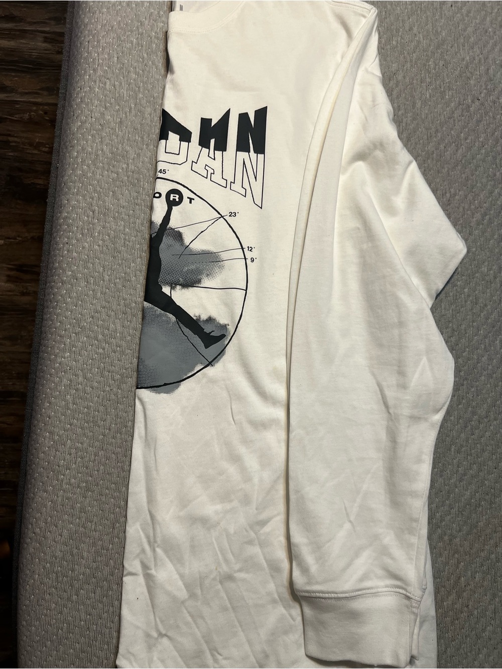 Jordan White Tee with Black Jumpman and Gray Graphic - Picture 3 of 3